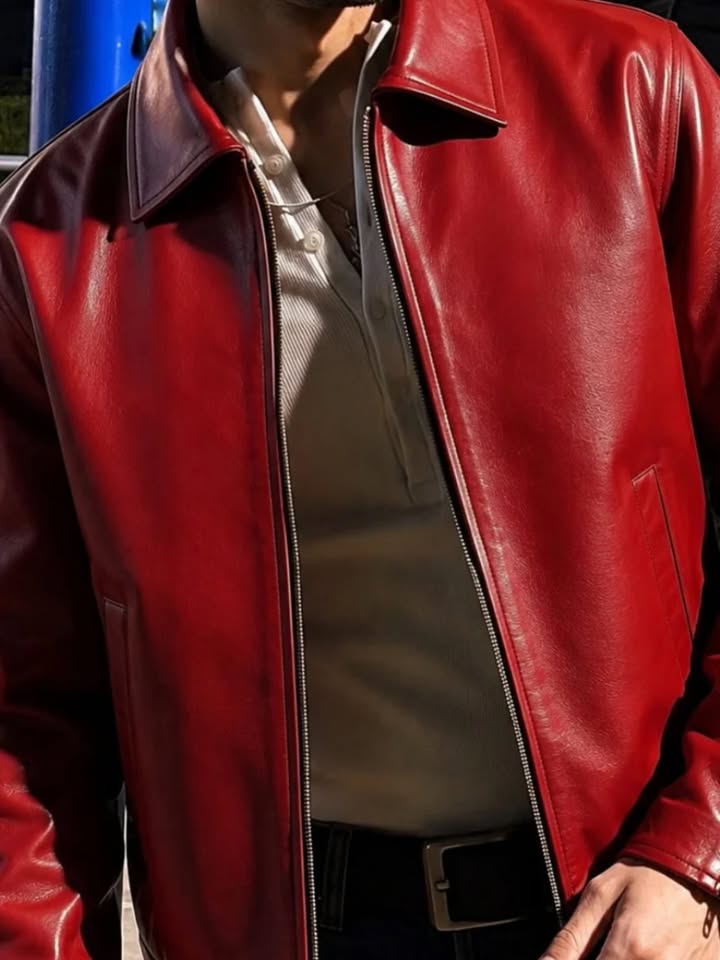 Red & White Faux Leather Jacket Combo – Premium Streetwear | DripHeaven