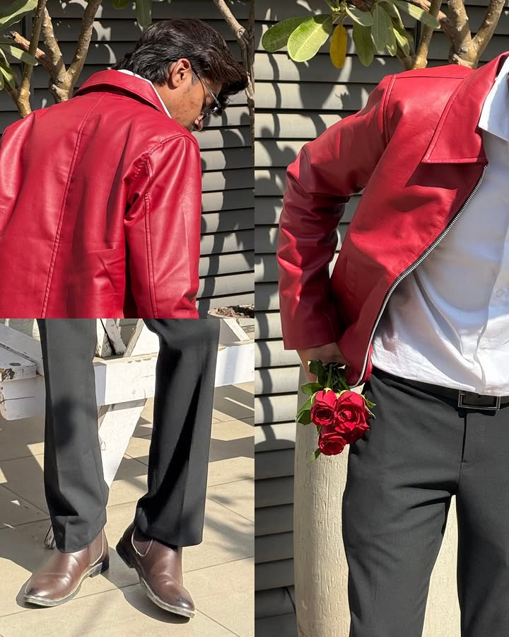 Dripheaven Premium Red Faux Leather Jacket – Superior Quality & Stylish Design