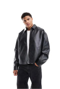 DripHeaven Premium Black Faux Leather Jacket – Modern Streetwear Edition 🖤