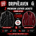 Black & Maroon Faux Leather Jacket Combo – Premium Streetwear | DripHeaven