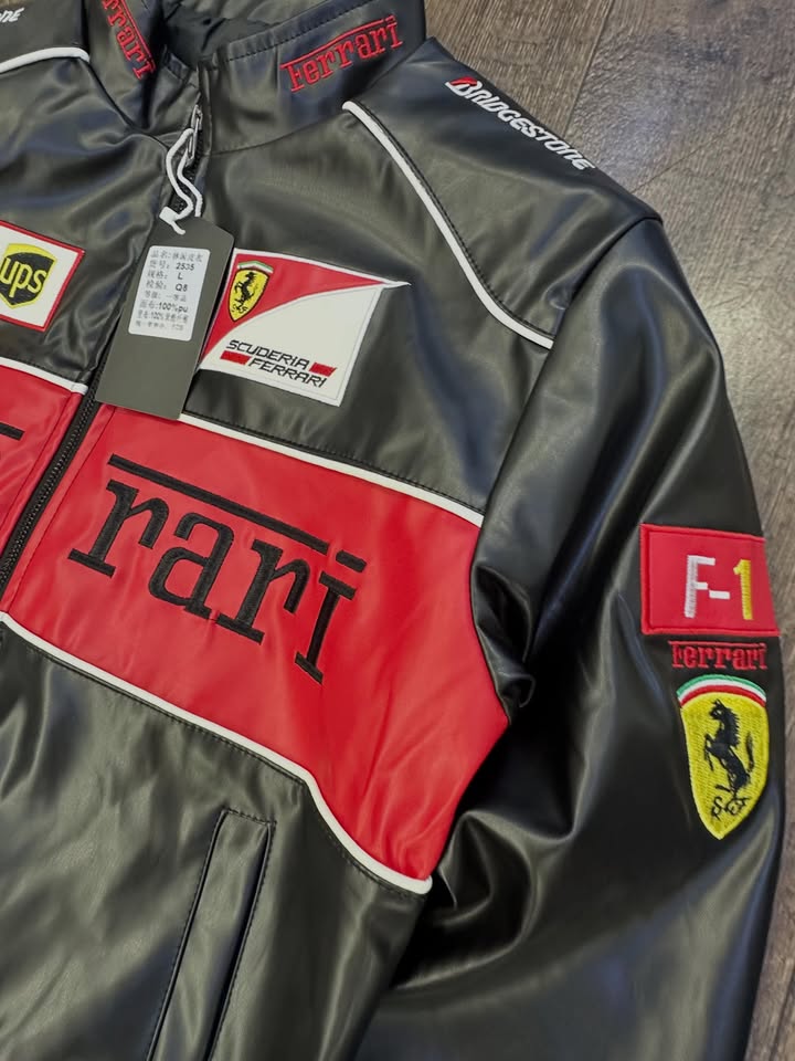 Ferrari Racing F1 Premium Leather Jacket – Motorsport Edition
