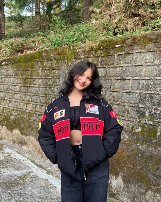 F1 Black printed Ferarri Jacket