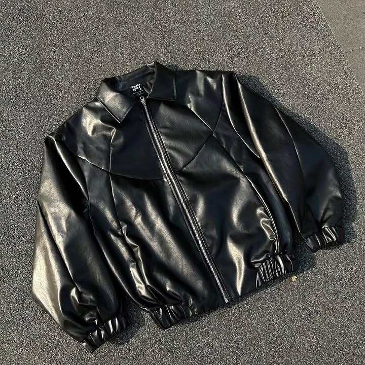 Premium Black Leather Jacket – High Quality Stylish Streetwear | Dripheaven Clothing Brand