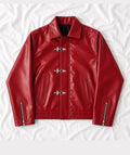 Dripheaven Premium Red Faux Leather Jacket – Superior Quality & Stylish Design