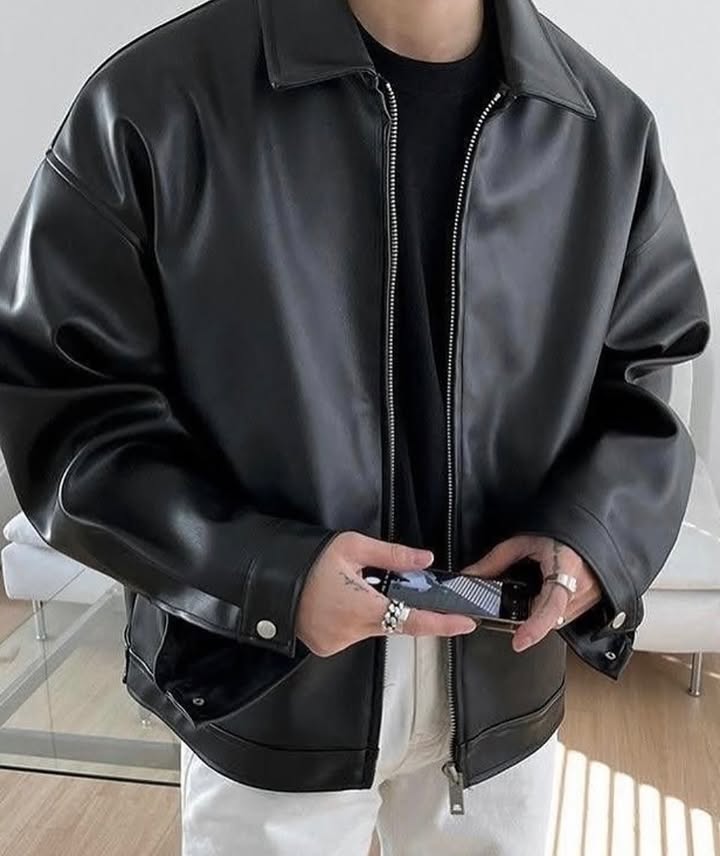 🖤 Dripheaven Premium Black Faux Leather Jacket | Classic Luxe Streetwear Jacket
