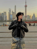 Dripheaven Premium Quality Black Faux Leather Jacket – Stylish & Trendy Streetwear
