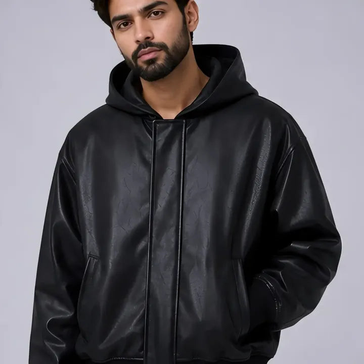 Shadow Hood Premium Black Hoodie Jacket – Oversized Streetwear | DripHeaven