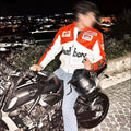 Red & White Marlboro Racing Leather Jacket | Premium Motorsport Streetwear | Dripheaven Clothing Brand