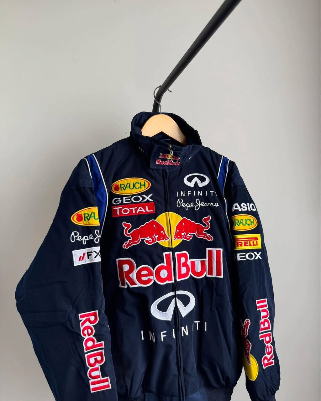 Red Bull Vintage Embroidered Racing Jacket – Classic Motorsport Edition