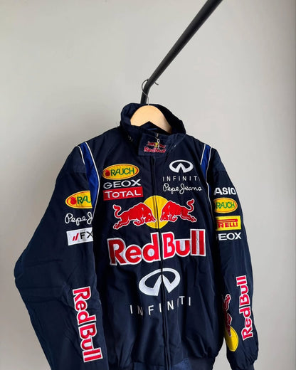 Red Bull Vintage Embroidered Racing Jacket – Classic Motorsport Edition