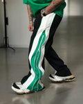 Double Zip Green Baggy Pants for Men – Trendy Streetwear Style