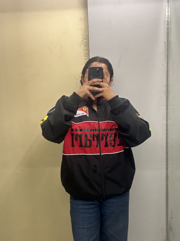 F1 Black printed Ferarri Jacket