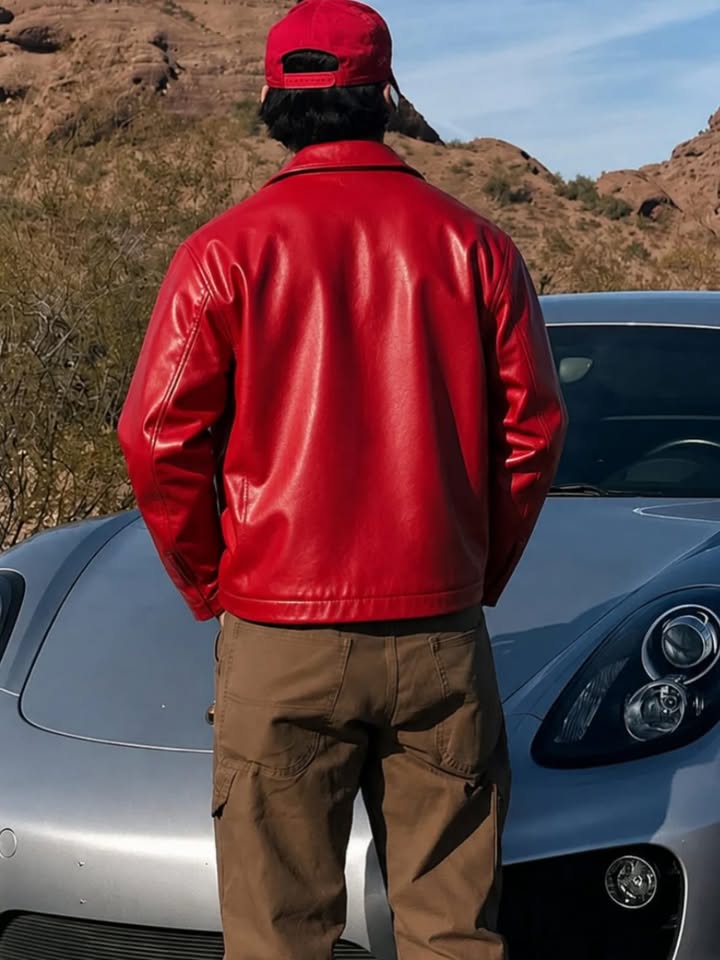 Red & White Faux Leather Jacket Combo – Premium Streetwear | DripHeaven