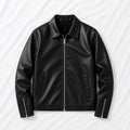 DripHeaven.in Men’s Black Faux Leather Jacket – Classic Zip-Up Streetwear Style