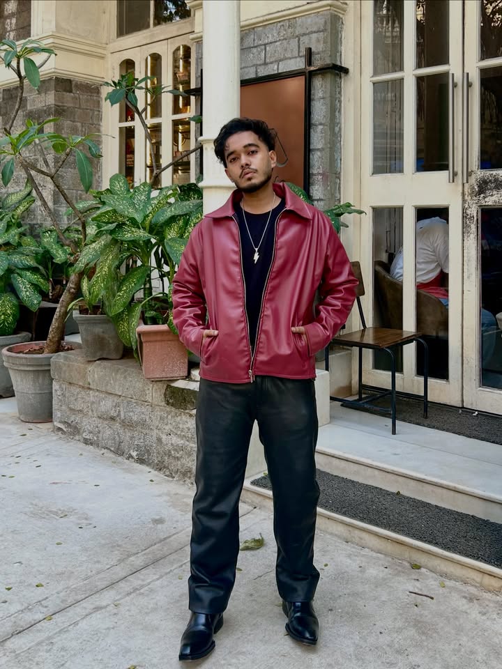 DripHeaven.in Crimson Luxe Leather Jacket – Premium Streetwear Collection ❤️