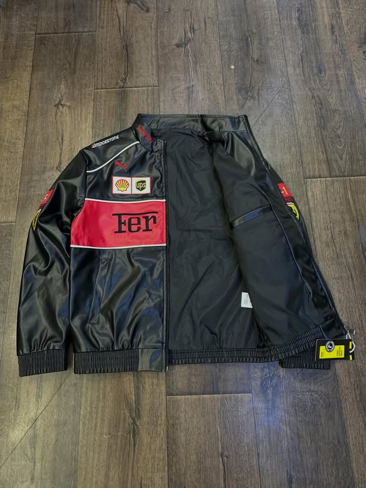 Ferrari Racing F1 Premium Leather Jacket – Motorsport Edition