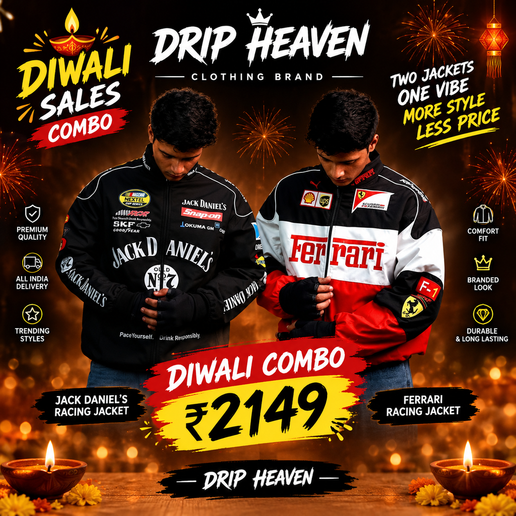 Diwali Special Racing Jacket Combo – 2 Premium Jackets at ₹2149 | Drip Heaven Clothing Brand
