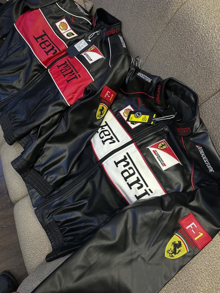 Ferrari Racing F1 Premium Leather Jacket – Motorsport Edition