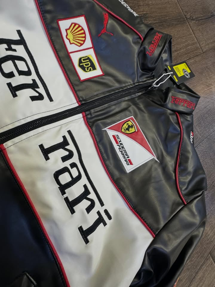 Ferrari Racing F1 Premium Leather Jacket – Motorsport Edition