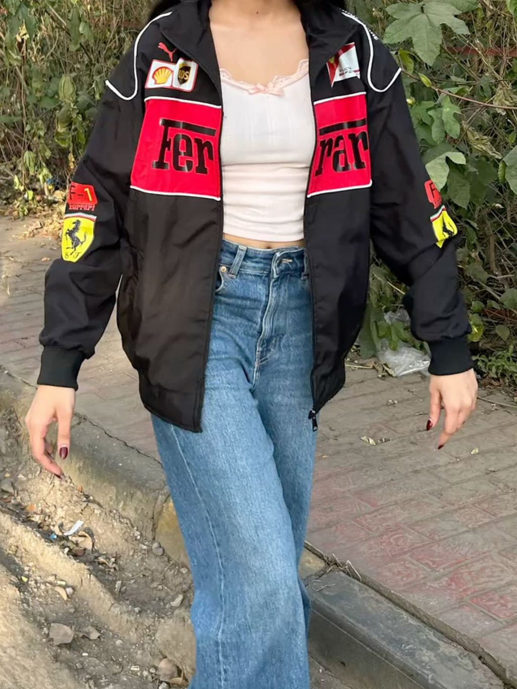 F1 Black printed Ferarri Jacket