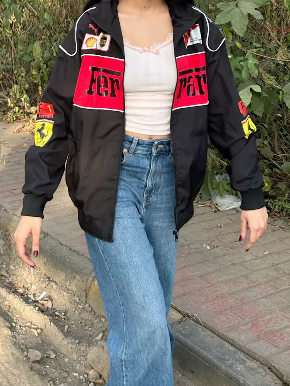 F1 Black printed Ferarri Jacket