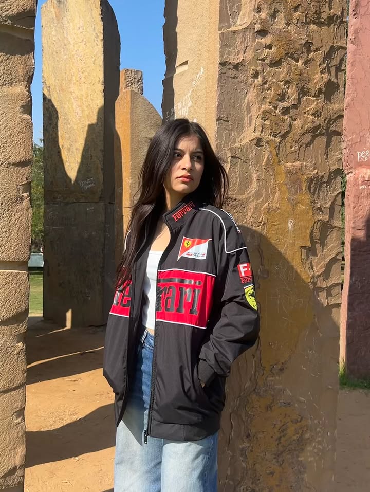 F1 Black printed Ferarri Jacket
