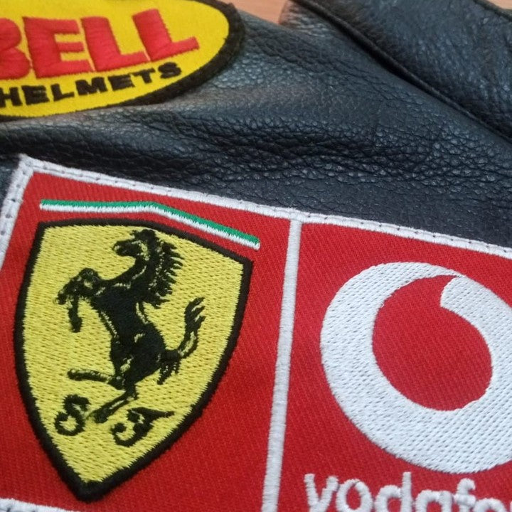 Dripheaven Premium Ferrari Racing Leather Jacket – Stylish Motorsport Streetwear