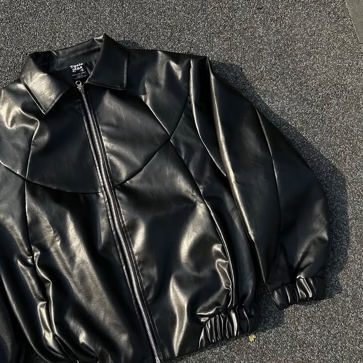 Premium Black Leather Jacket – High Quality Stylish Streetwear | Dripheaven Clothing Brand
