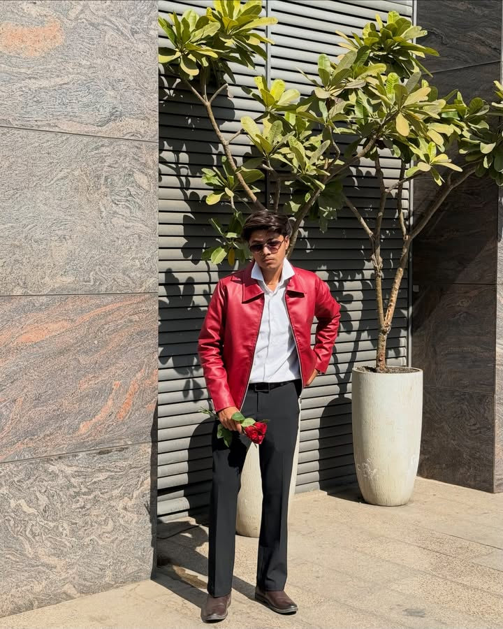 Dripheaven Premium Red Faux Leather Jacket – Superior Quality & Stylish Design
