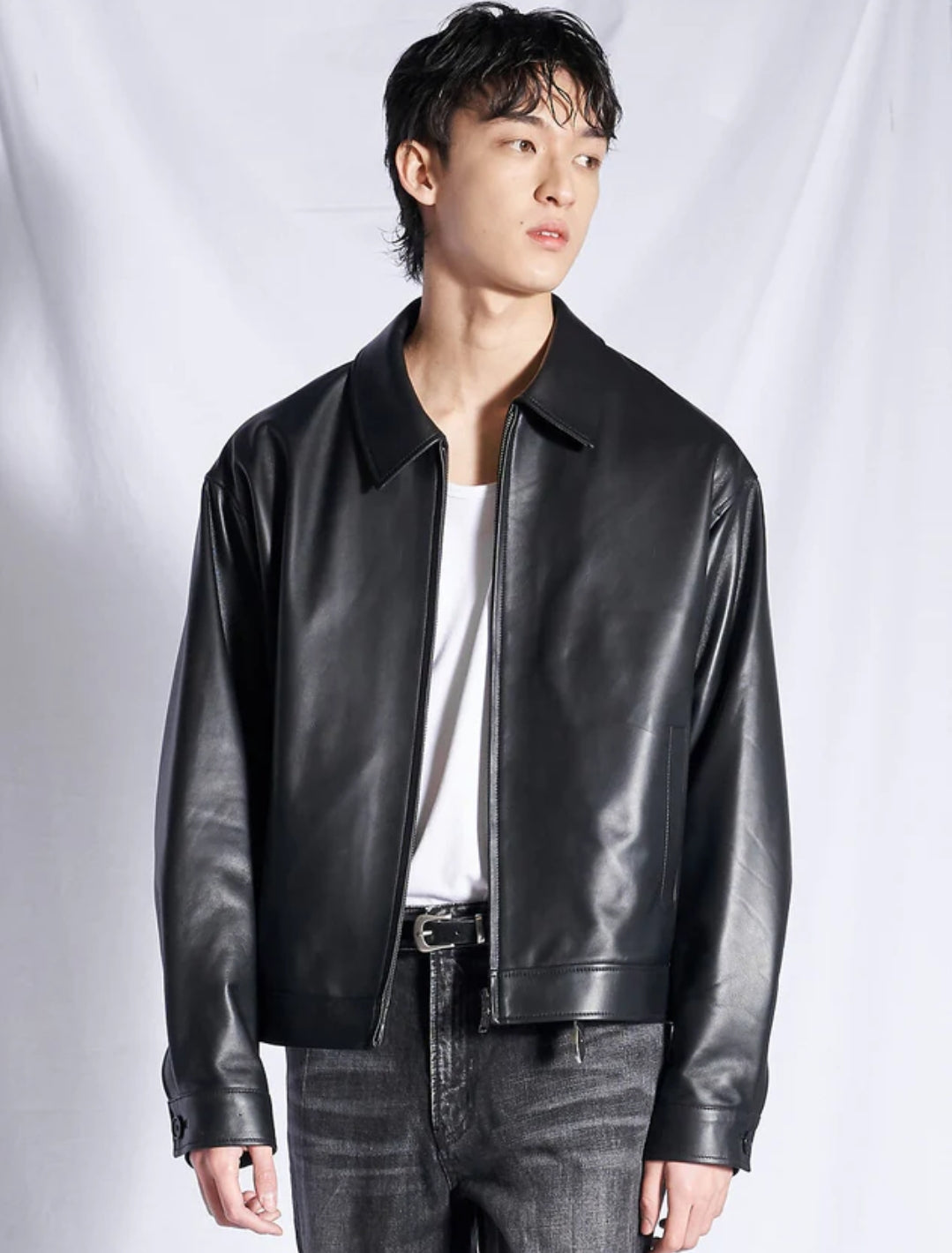 BLACK FAUX LEATHER JACKET