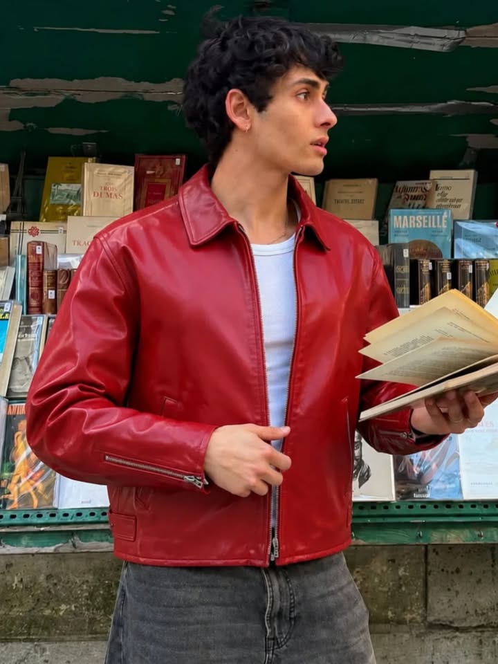 Red & White Faux Leather Jacket Combo – Premium Streetwear | DripHeaven