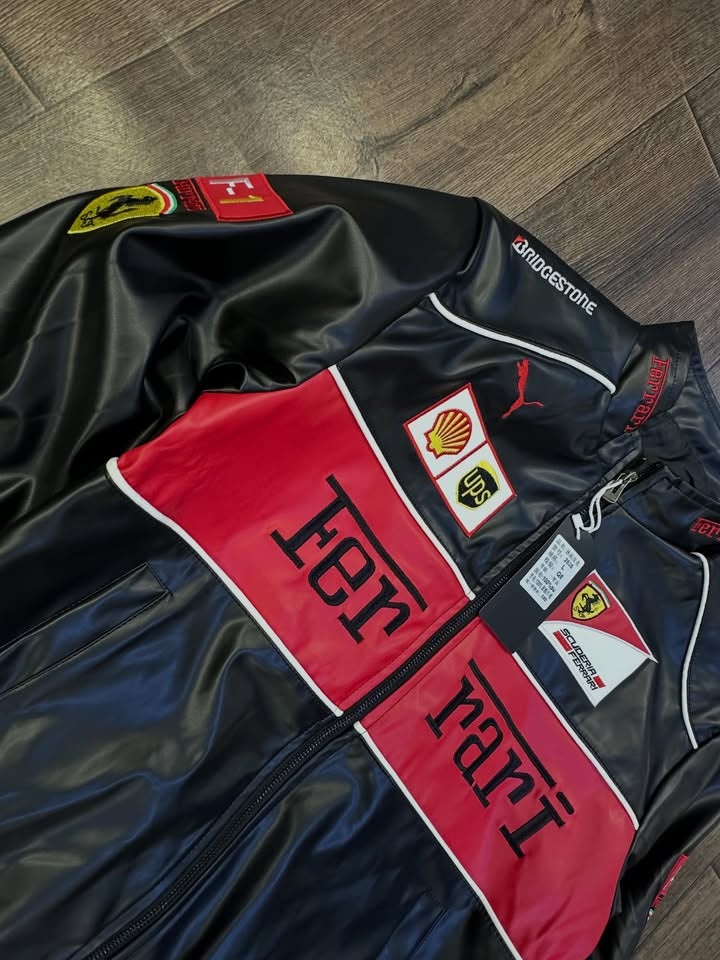Ferrari Racing F1 Premium Leather Jacket – Motorsport Edition