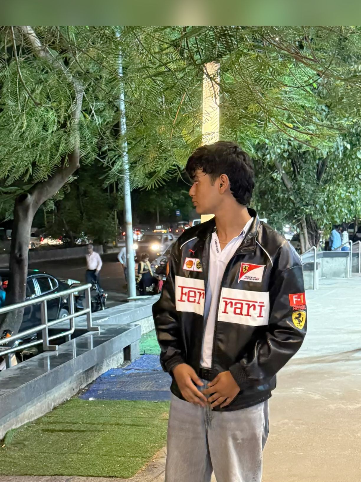 DripHeaven.in Premium Racing Leather Jacket – Black Streetwear Edition