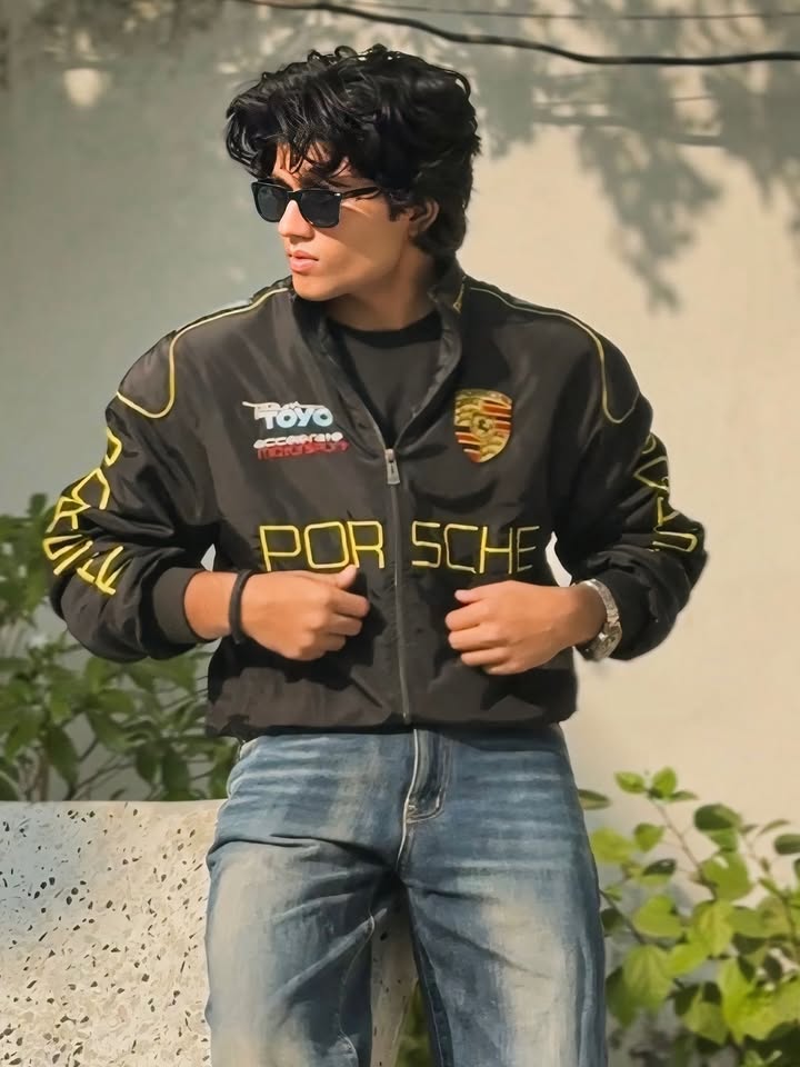Porsche Motorsport Racing Jacket – Premium Black Zip-Up Streetwear | Embroidered Logo | Unisex