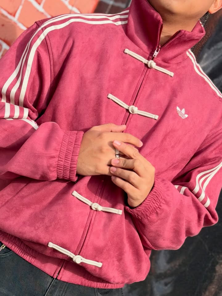 Dripheaven Premium Red Chinese Knot Jacket for Men – Korean Streetwear Casual Track Jacket