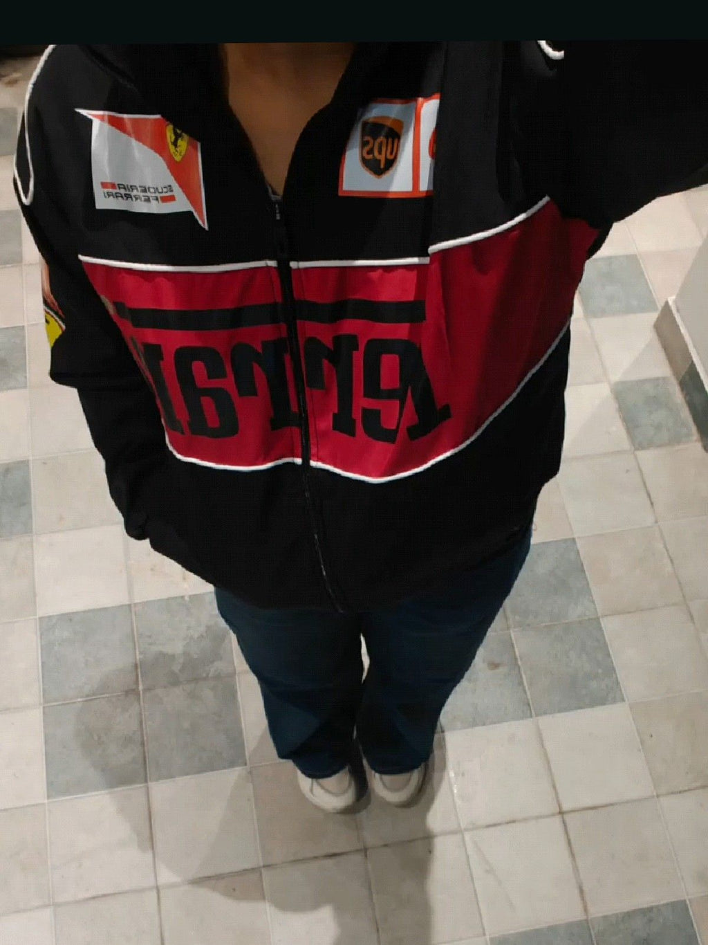 F1 Black printed Ferarri Jacket