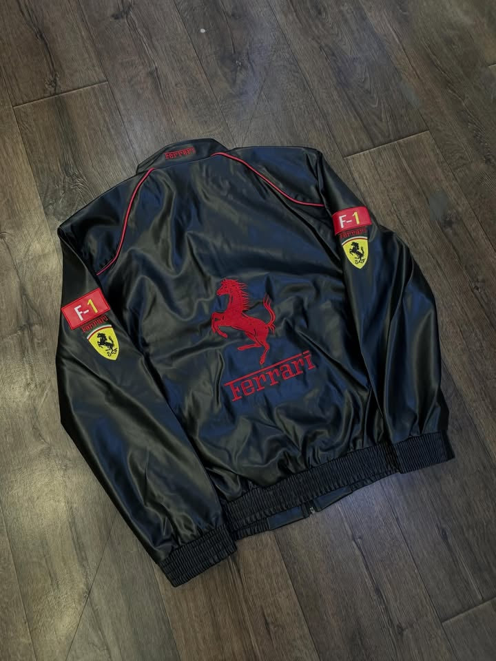 Ferrari Racing F1 Premium Leather Jacket – Motorsport Edition
