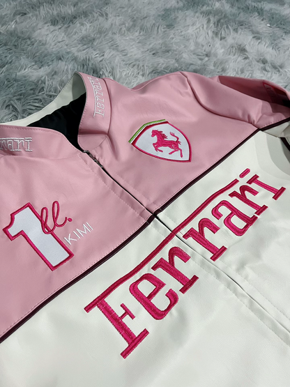 Ferrari F1 Leather Racing Jacket – Bold Speed, Sleek Style
