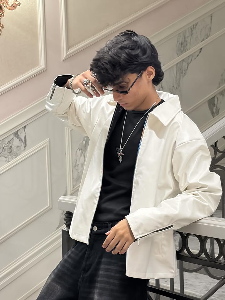 Red & White Faux Leather Jacket Combo – Premium Streetwear | DripHeaven