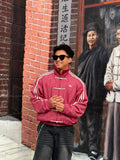 Dripheaven Premium Red Chinese Knot Jacket for Men – Korean Streetwear Casual Track Jacket