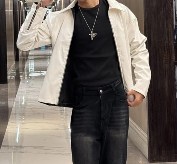 DripHeaven.in Arctic Luxe Leather Jacket | Premium Unisex Streetwear