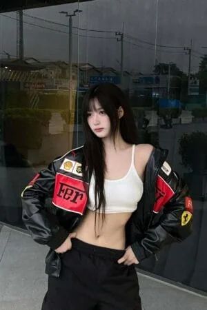 DripHeaven.inBlack Ferrari Inspired Leather Racing Jacket | Premium Motorsport Streetwear