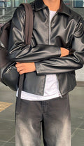 DripHeaven.in | Black Faux Leather Jacket | Premium Biker Streetwear | Luxury Edition | Limited Stock