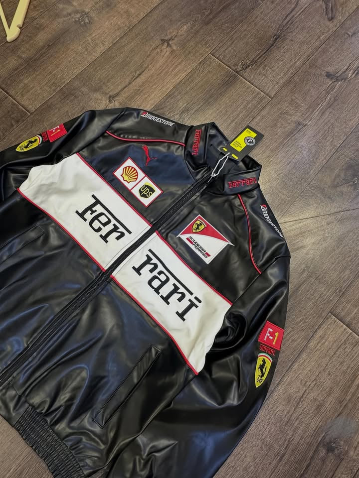 Ferrari Racing F1 Premium Leather Jacket – Motorsport Edition