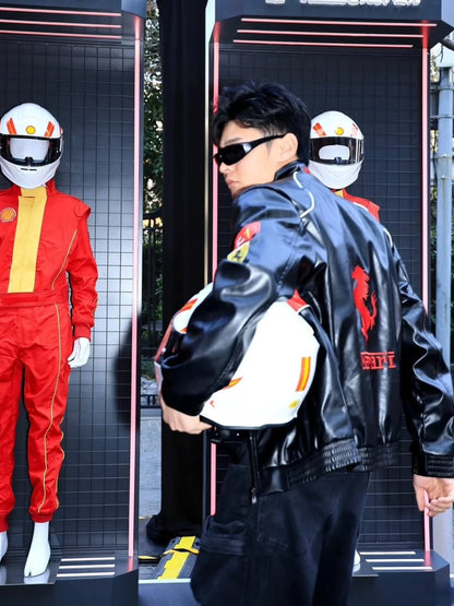 Ferrari F1 Premium Leather Racing Jacket – Elite Motorsport Apparel