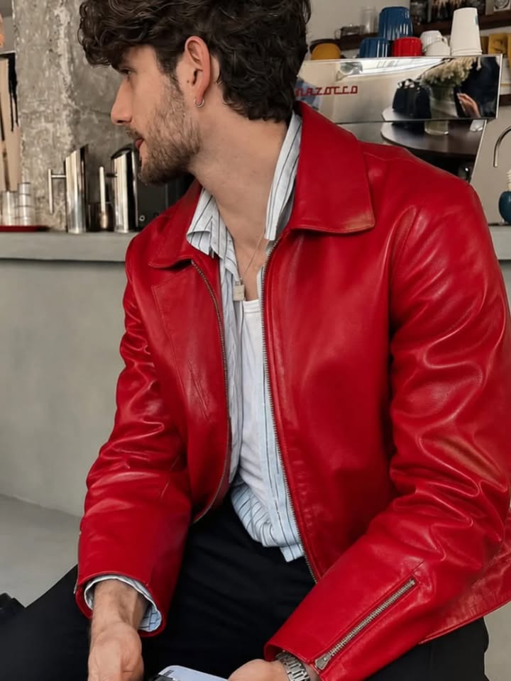 Red & White Faux Leather Jacket Combo – Premium Streetwear | DripHeaven