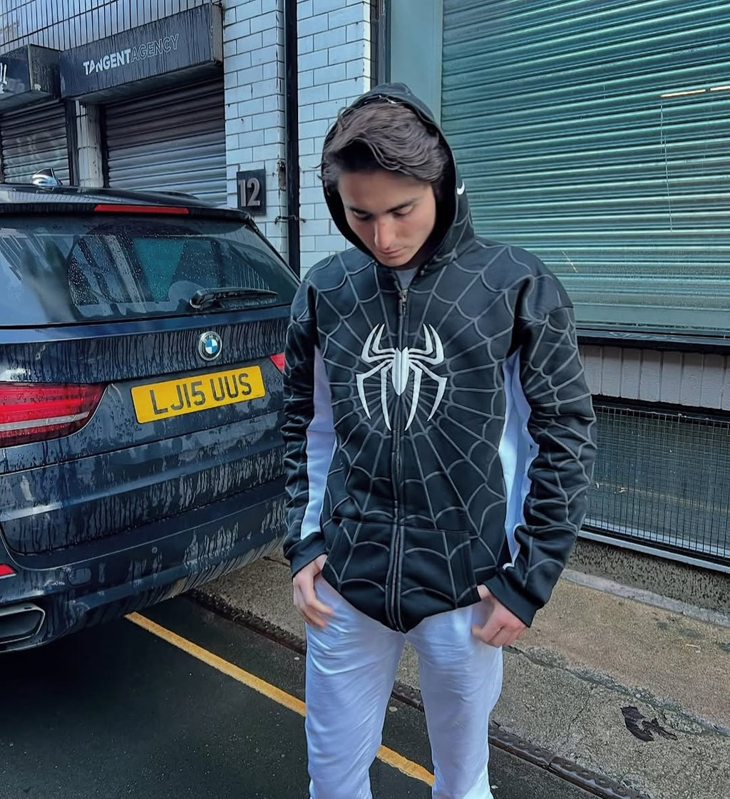 Spider-Man Printed Black Hoodie – Stylish Superhero Streetwear