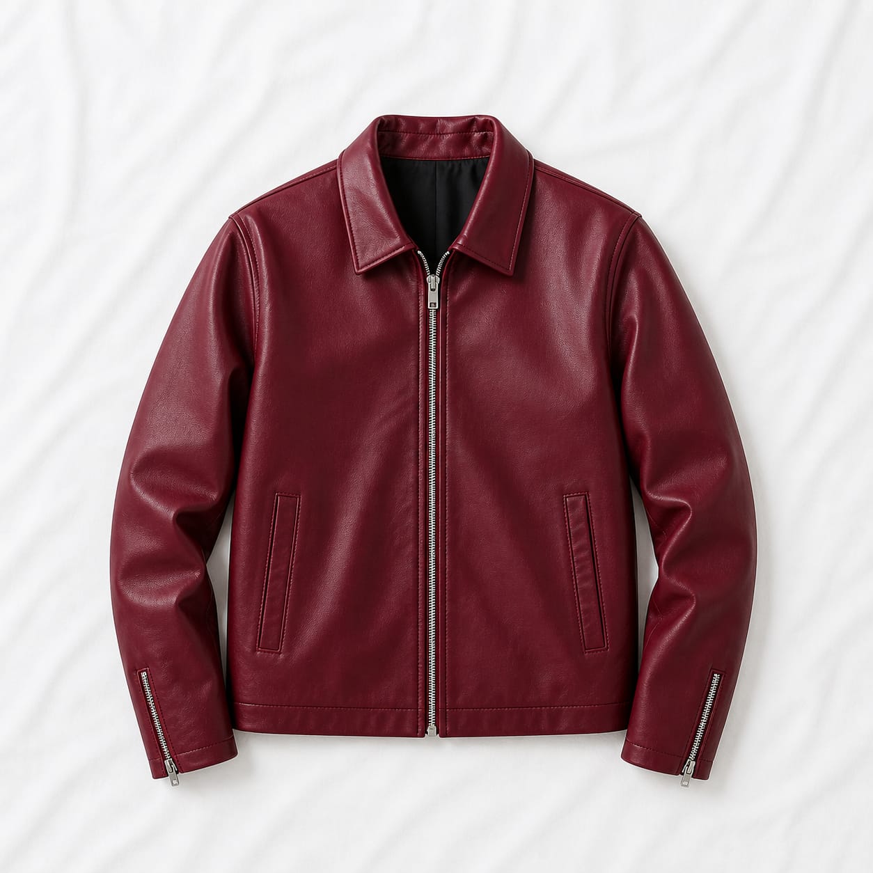 Black & Maroon Faux Leather Jacket Combo – Premium Streetwear | DripHeaven