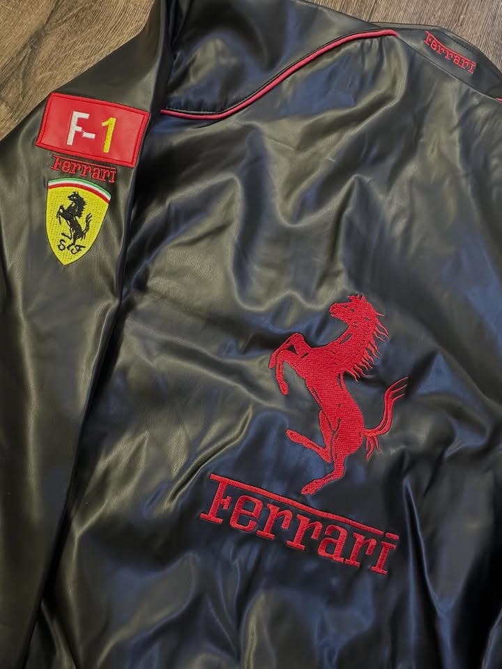 Ferrari Racing F1 Premium Leather Jacket – Motorsport Edition