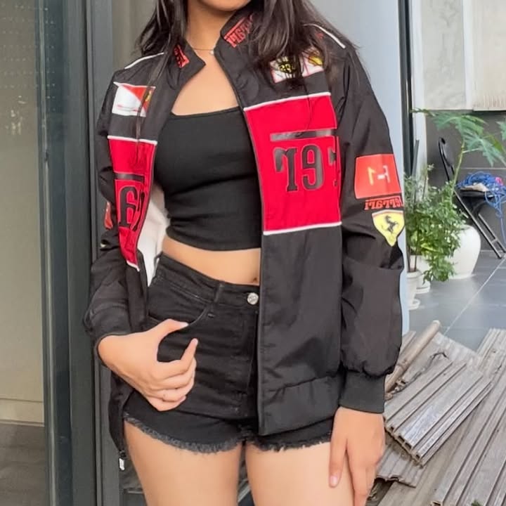 F1 Black printed Ferarri Jacket